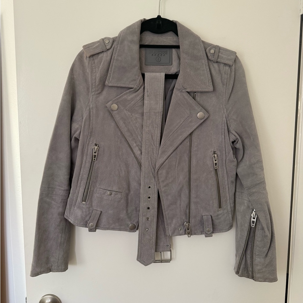 Blank NYC Light Gray Suede Leather Jacket